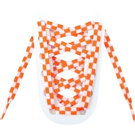 Skolisser - Sjakkbrettmønster - Flate [120 cm] - Oransje/Hvite - Sneakers