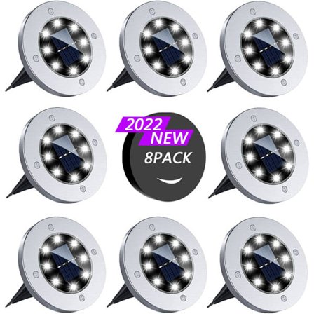 Solcellslampa för utomhus, 8 stycken Solcellsmarklampa Vattentät Utomhus