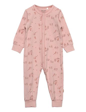 Nightsuit W. Aop Pyjama Sie Jumpsuit Haalari Pink CeLaVi