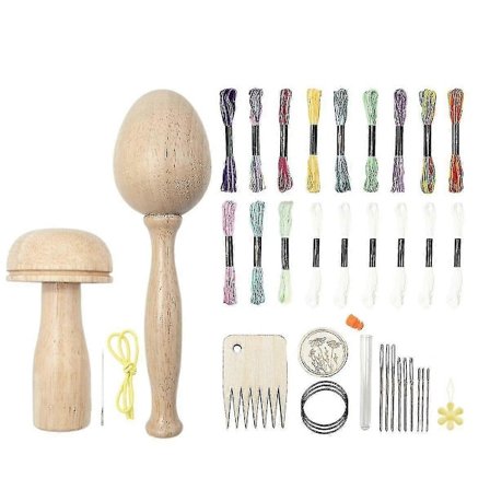 2 stk. Stoppeverktøy-sett Stoppeegg for sokker Stoppesopp Tre Stoppeverktøy Med Eye-AM 2025th