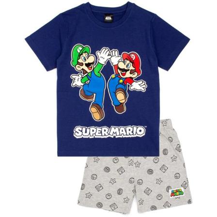 Super Mario 2 Delat Set T-shirt - Shorts / Kortärmad Pyjamas - M 134/140