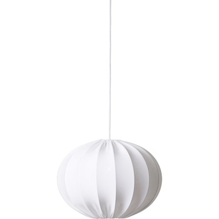 Watt&veke Taklampe, oval kule, 40 cm, hvit