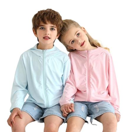 Solskyddsjacka med huva för pojkar, flickor pink 130cm