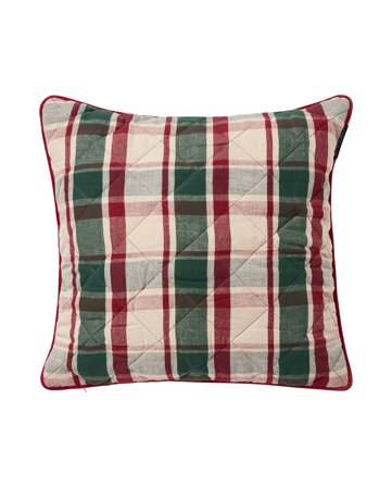 Lexington Gesteppter Karierter Leinen/Baumwoll-Kissenbezug