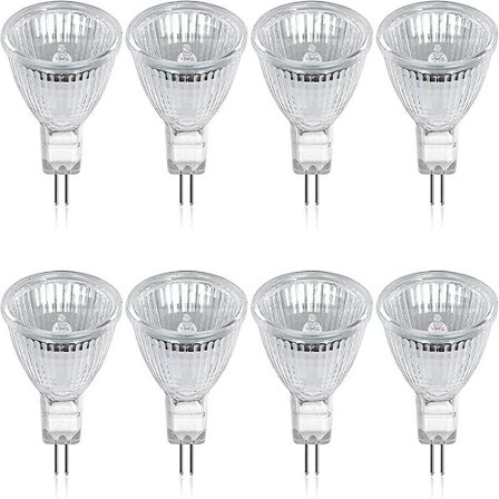 Halogenpære Gu5.3 Mr16 35w 12v Varmhvit 2800k Dimbar, dekning 400 lumen 2-pins erstatningsstrålkaster, 8 stk Cisea-FA-