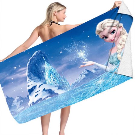 Disney Frozen Elsa jente gutt strandhåndkle mikrofiber dobbeltsidig fleece strandhåndkle badehåndkle