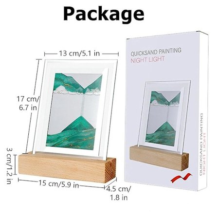 LED Dekorativ Bordlampe Nattlys Tre Mobil Sandmaleri