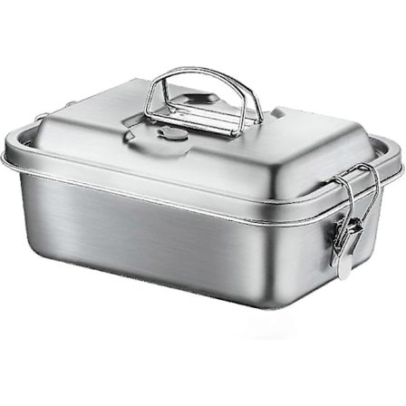 Ruostumattomasta teräksestä valmistettu Bento-lounasrasia aikuisille turvalukoilla, 1800 ml, 3 lokeroa, 2-kerroksinen tiivis metallinen eristetty 
