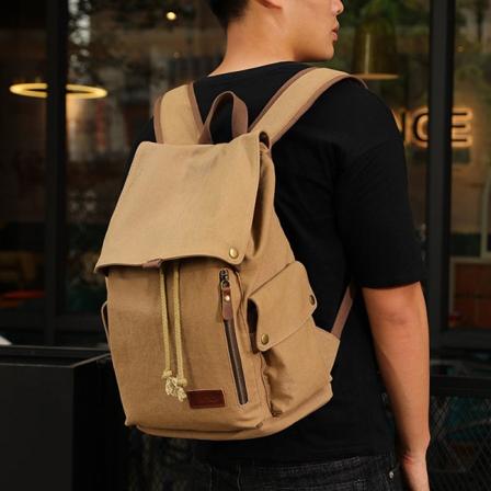 Canvas Muoti Trendikäs korealainen Tyyli Suuri Tilavuus Yläasteen opiskelijareppu Miesten Matkatietokone Reppu Naisille Khaki upgraded version