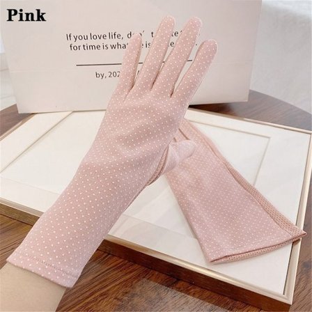 Puuvillahanskat Auringonsuojakäsineet PINK