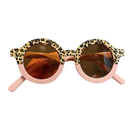 Baby Solbriller Søte Farger Matchende Runde Solbriller Småbarn Baby Trendy UV400 Sikkerhetsbriller for 6-12 Måneder Baby