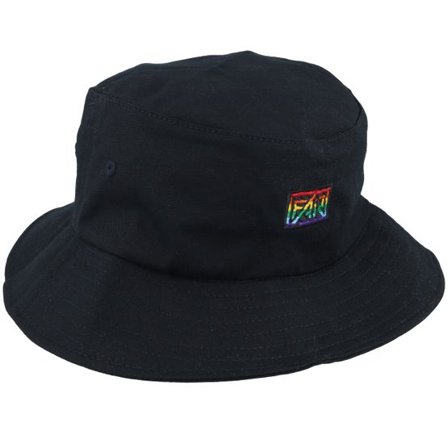 Fair - Svart bucket Hatt - Oraganic Fair Rainbow Pride Logo Black Bucket @ Hatstore