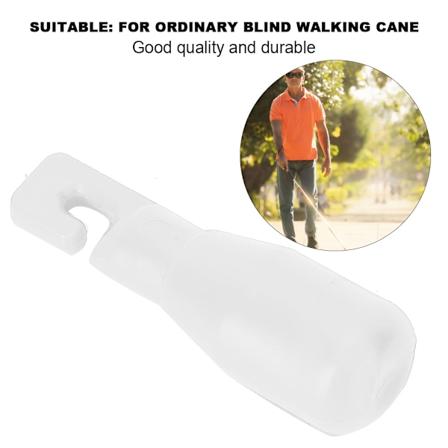 2 kpl koukku-tyyppinen kävelykepin kärjen vaihtotarvike sokeille kävelykeppiin valkoinen