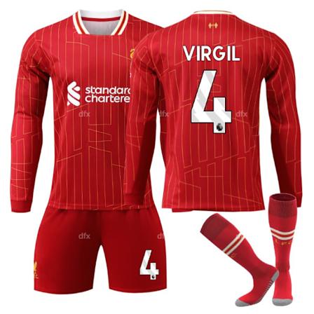 Liverpool Børne Hjemmestande 2024-2025 Efterår Og Vinter Nr. 4 Sokker M VIRGIL No 7 socks M