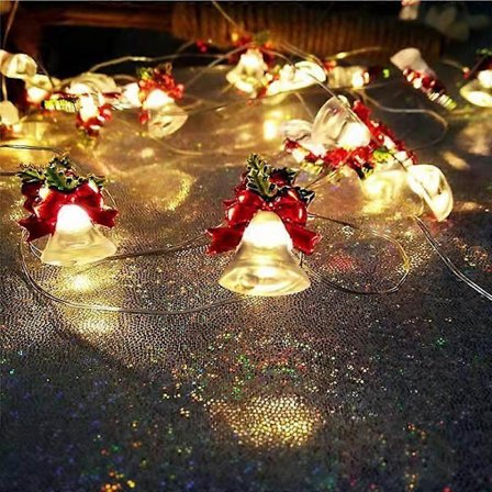 2m Juletræslys Santa Claus Sukkerrør Snemand Juleklokke Lys Juledekorationer Glædelig Jul Natal Indretning (Lille Klokke)