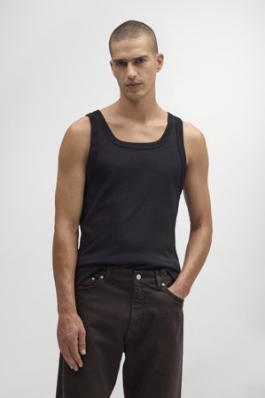 NN.07 Mick Tank top Male Black Organic Cotton