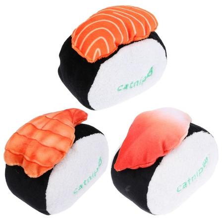 6 stk Kjæledyr Katteleker Sushi Formet Leke Tann Treningsleke Hund Tyggeleke For Kjæledyr 10X9X8CM