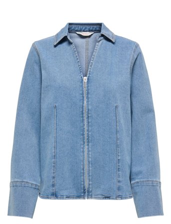 ONLY | Onlfrida Ls Zip Dnm Shirt Gua | L