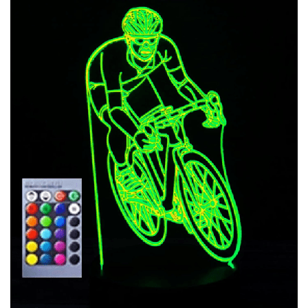 3D Cykel LED Natlys Lampe Illusion Natlys 16 Farveskiftende Bordskrive Dekoration Lamper Gave Akryl Flad ABS Base USB Kabel Legetøj