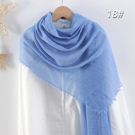Crinkle Scarf Vanlig Hijab BLÅ