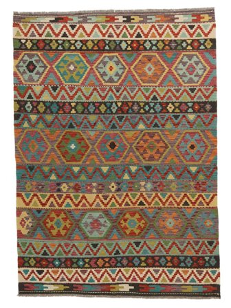 Kilim Afghan Old Style Rug Oriental Brown/Black (Wool, Afghanistan)