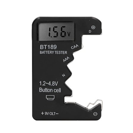 Batteritestare, Universal Batteri Checker Liten Batteritestare för C, , AAA, D, N, 9V, 6F22 Batteri 1.5V 3V Knappbatteri, Svart