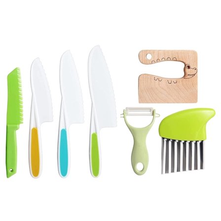 Børnekniv - Sikkerhedsværktøjssæt til at skære frugt og grøntsager