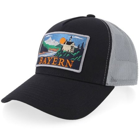 Wild Spirit - Svart trucker Keps - Bundesland Bayern Black/Light Grey A-frame Trucker @ Hatstore