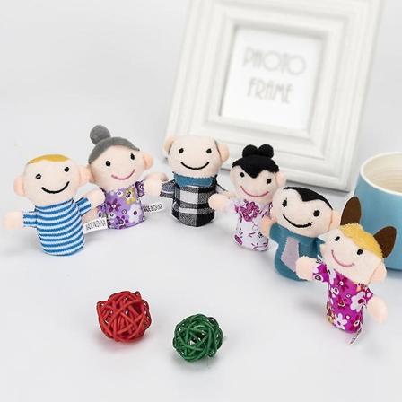 6st/ set Familjemedlemmar Finger Plyschdocka Rollspel Leksaker Barngåva