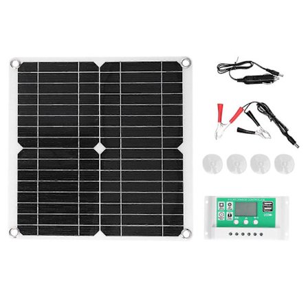 40W 18V Monokrystallinsk Silicium Fleksibelt Solpanel med 50A Solcelleopladningscontroller med Dobbelt USB-Port