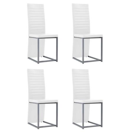 Vidaxl Matgrupp 5 Delar Stål Och Härdat Glas Svart Och Vit Vit