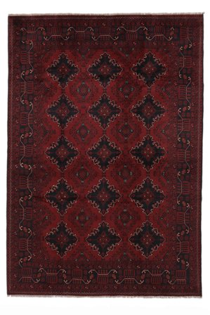 Afghan Khal Mohammadi Teppe Håndknyttet 203X293 Svart/Mørk Rød