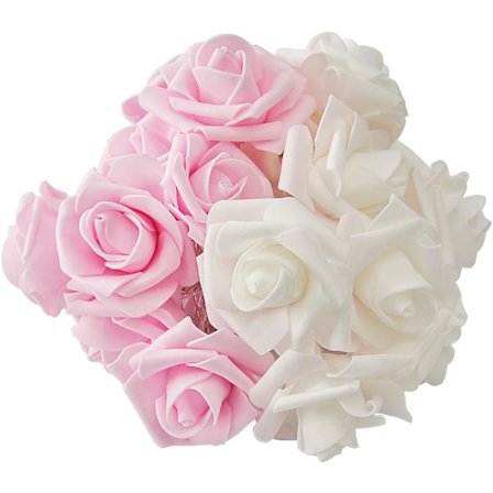 3M 20 LED Hvite og Rosa Varmhvite Roser Lyslenke for Valentinsdag Fest, Bryllupsrom, Innendørs Utendørs