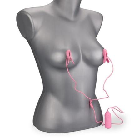 Rosa elektrostimulering och vibrationsnippelklämmor