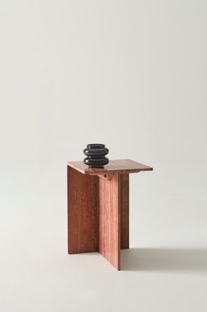 Jotex - Sidebord 35x35 Cm Rød travertin - MELETO - Kjøp Sidebord & småbord hos Jotex