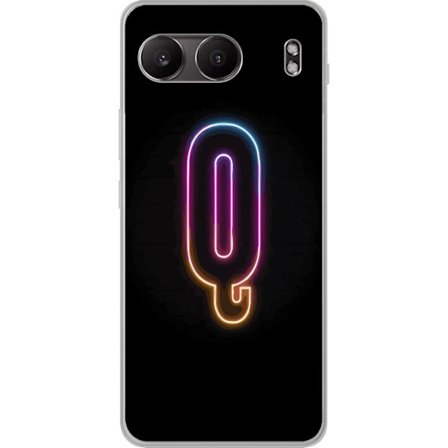 Kompatibelt Mobildeksel til OnePlus OnePlus Nord 4 Minimalistisk neonbokstav Q i skinnende farger mot mørk bakgrunn