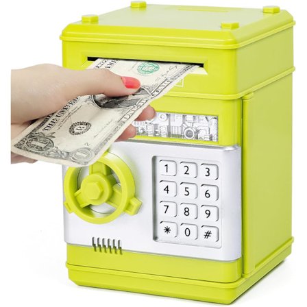 Spargris Kontant Myntburk ATM Bank Elektronisk Myntspargris Lämplig för Barn i Åldern 3-12, Sparbössa Mini ATM Myntspargris Leksakspresent