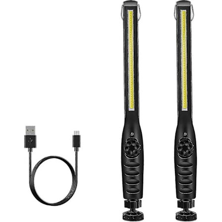 USB Genopladelig Arbejdslampe Inspektionslampe Fklampe med Magnetisk Base og Hængekrog til DIY, Hjem, Arbejde, Gåture, Fiskeri, Vandring, Ca...