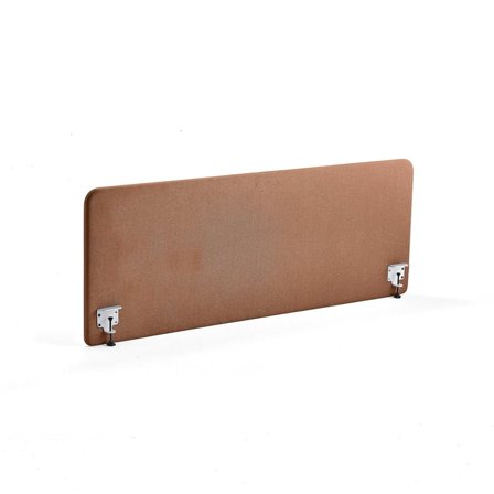Bordskærm ZONE, inkl. hvide beslag, 1800X650x36 mm, stof Rivet, kobber