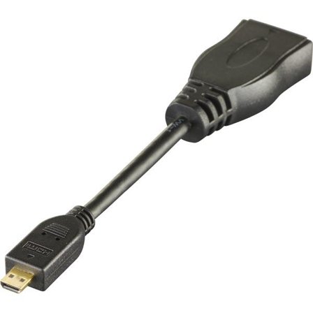 Deltaco HDMI-24B - HDMI-adapter - mikro-HDMI (hann) til HDMI (hunn) - 10 cm - svart