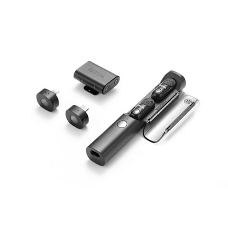 Langaton mikrofoni, 3,5 mm, Lightning ja USB-C, tekoälyllä tehty melunvaimennus