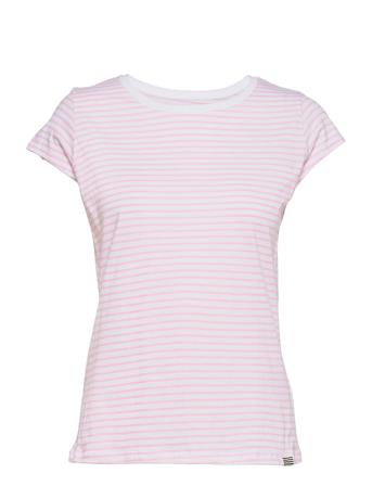 Organic Favorite Stripe Teasy T-shirt Top Lyserød Mads Nørgaard