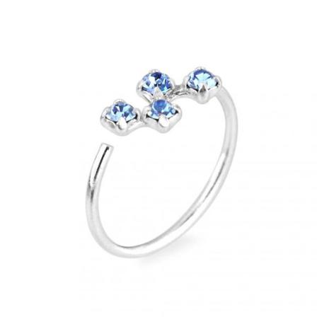1 St. 8 Mm Näspiercing Ring I Silver Med 4 Lavendel Cz