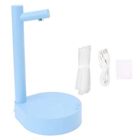 Bærbar elektrisk vannflaske dispenser med 6-trinns justering for hjemmekontor og utendørs bruk, blå