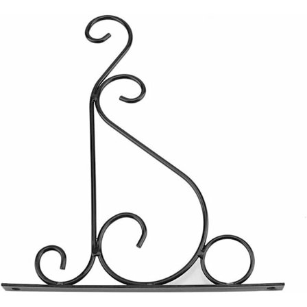 Havehave lanterne, vægkrog til planter, vægophængt planteholder til havekurv lanterne plænelys blomsterpotter 30x21cm(sort)-