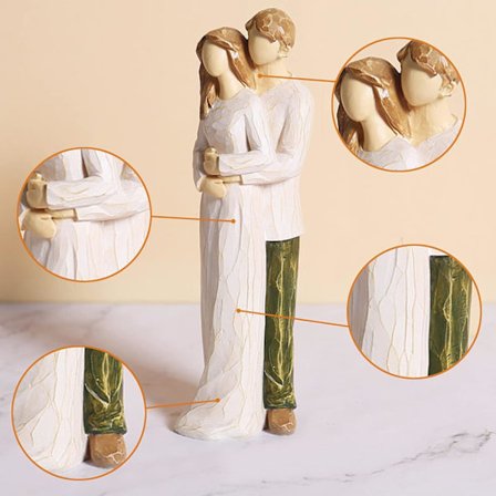 /#/Par Figur Statuetter Bryllupskage Toppere, Brud og Brudgom Figur/#/