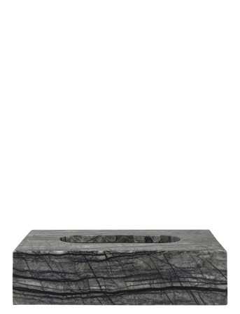 Mette Ditmer Marble Tissue Cover - Black - 14X25.5X6.5CM