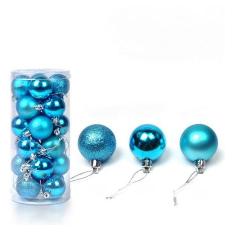 Julgranskulor prydnader för dekoration 24 st Lake Blue 6cm24 Pcs
