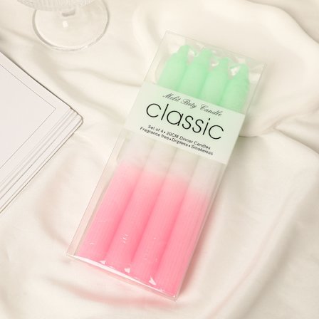 Färgade Ljus Set (4-pack) - Handgjorda färgade konformade ljus, hantverksmässigt tillverkade | Färgade ljus, presentset, dekorativa föremål