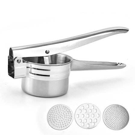 2023 Potato Masher, Multifunctional Manual Tablet Press, Stainless Steel Potato Masher With 3 Interchangeable Discs